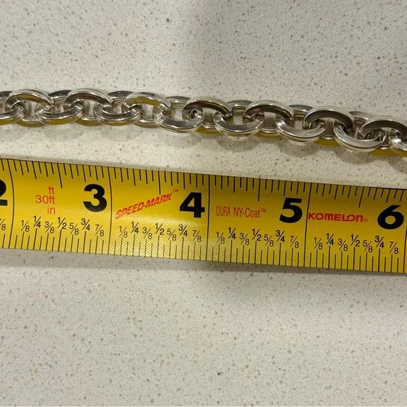 Sterling Silver Chunky Chain Link Bracelet - Picture 3 of 6